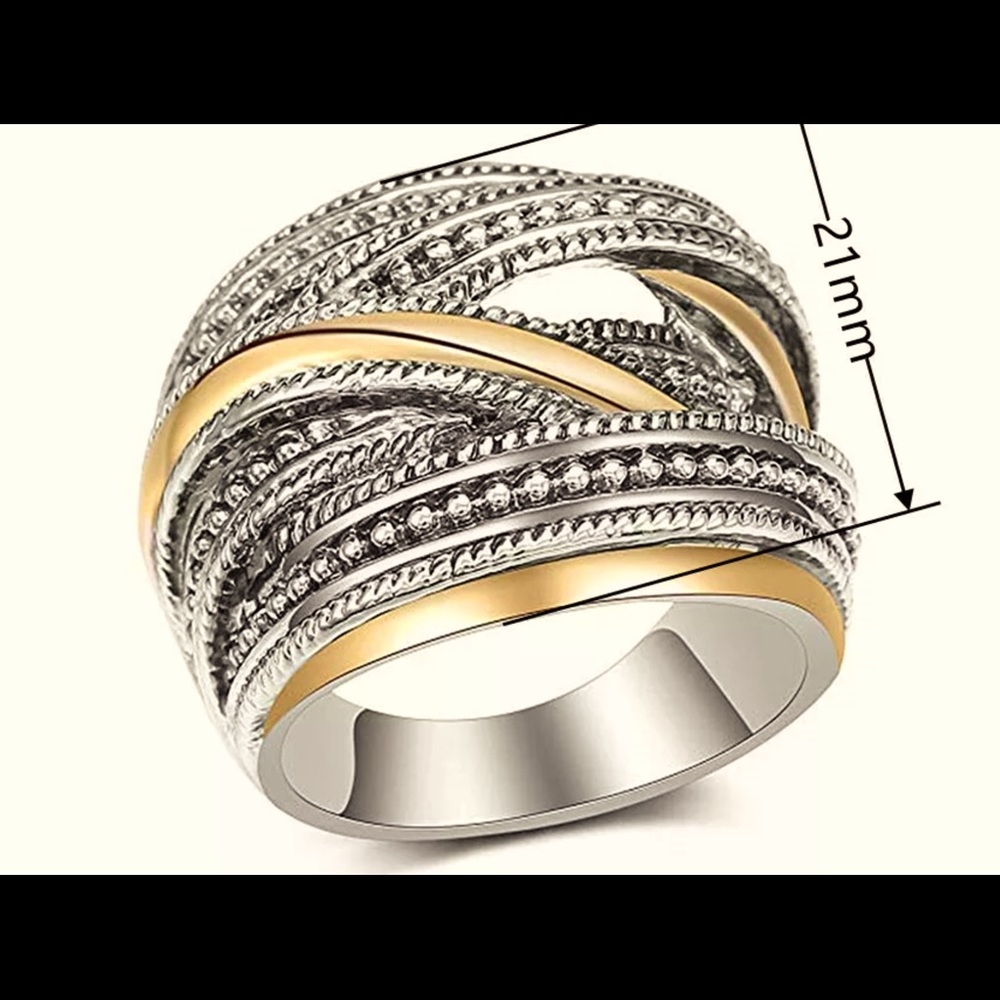Two tone Silver and vermeil ring